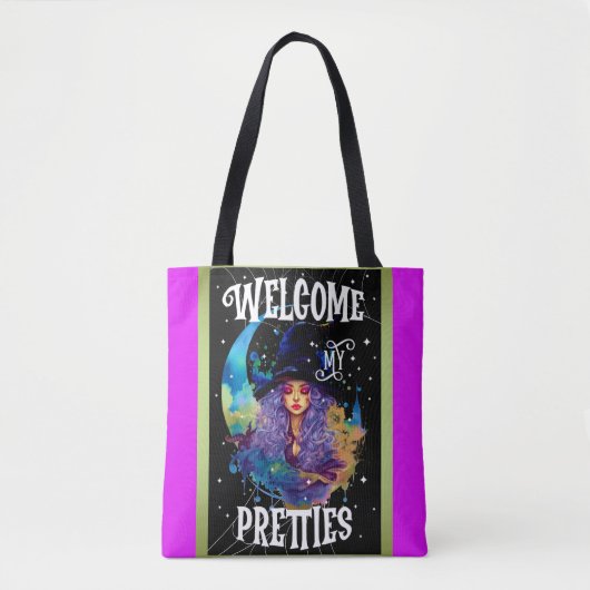 Retro Heks Beauty Halloween Draagtas (Voorkant)