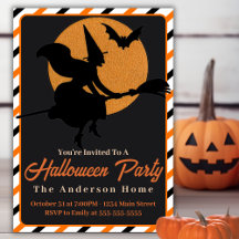  retro heks op bezem aangepaste Halloween