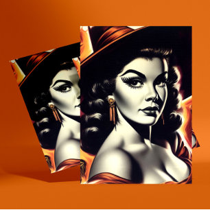 Retro Heks Pin-up Briefkaart