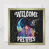 Retro Heks Schoonheid Halloween Kaarten (Voorkant)