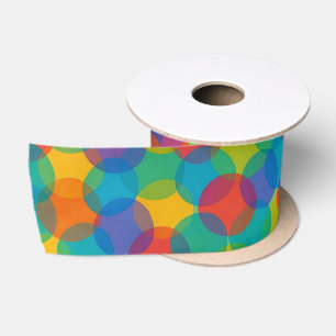Retro helder gekleurde amorfe vormen kunstpatroon lint