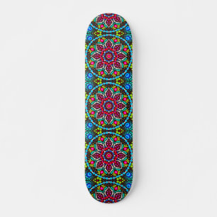 Retro Helder Tropisch Bloemen Patroon Deck Skateboard