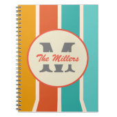 Retro Helder Zomer Monogram Notitieboek (Voorkant)