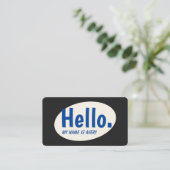 Retro Hello Carte de visite de réseau social (Debout devant)
