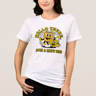 Retro Hello There Boek & Drankmaatjes Vintage Cart Tri-Blend Shirt