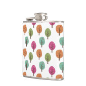 Retro Herfst Autumnal Trees Pattern Heupfles (Links)