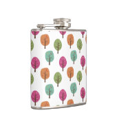 Retro Herfst Autumnal Trees Pattern Heupfles (Rechts)