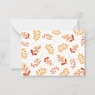 Retro Herfst Bloemen 2 Notitiekaart Notitiekaartje