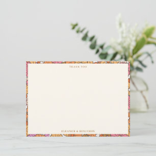 Retro Herfst Bloemen Aangepaste Gezamenlijke Coupl Bedankkaart