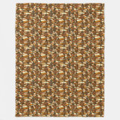 Retro Herfst Fleece Deken (Voorkant)