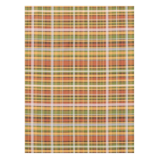 Retro herfst geruite fijn streepjespatroon tafelkleed (Voorkant)