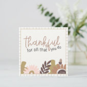 Retro Herfst Herfst Bloemenboerderij Dankzegging Kaart (Staand voorkant)