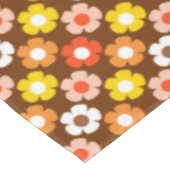 Retro Herfst Herfstbloemen Patroon Bruin Tafelkleed (Gekanteld)