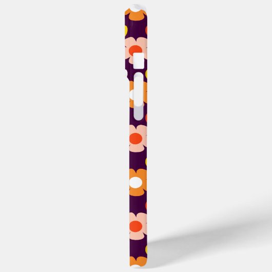 Retro Herfst Herfstbloemen Patroon Paarse Case-Mate iPhone Case (Achterkant / Links)