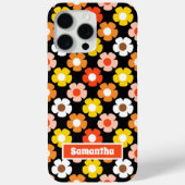 Retro Herfst Herfstbloemen Patroon Zwart Case-Mate iPhone Case (Achterkant)