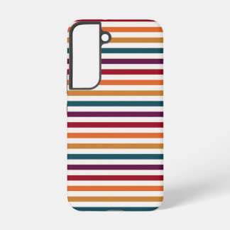 Retro herfst multi-kleurige horizontale gestreepte samsung galaxy hoesje