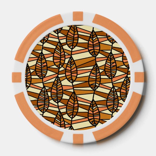 Retro herfst poker chips (Voorkant)