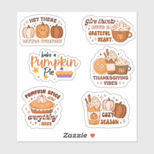 Retro Herfst Thanksgiving feestberichten Sticker