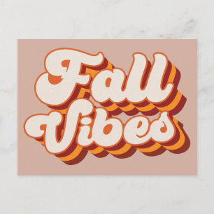 Retro Herfst Vibes Briefkaart