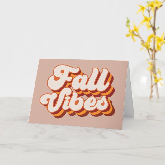 Retro Herfst Vibes Kaart (Gele Bloem)