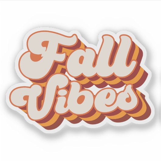 Retro Herfst Vibes Sticker (Voorkant)