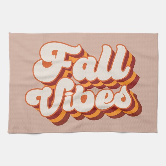 Retro Herfst Vibes Theedoek (Horizontaal)