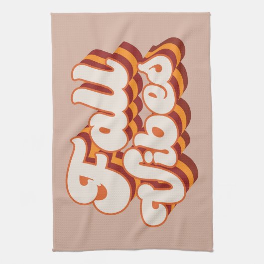 Retro Herfst Vibes Theedoek (Verticaal)