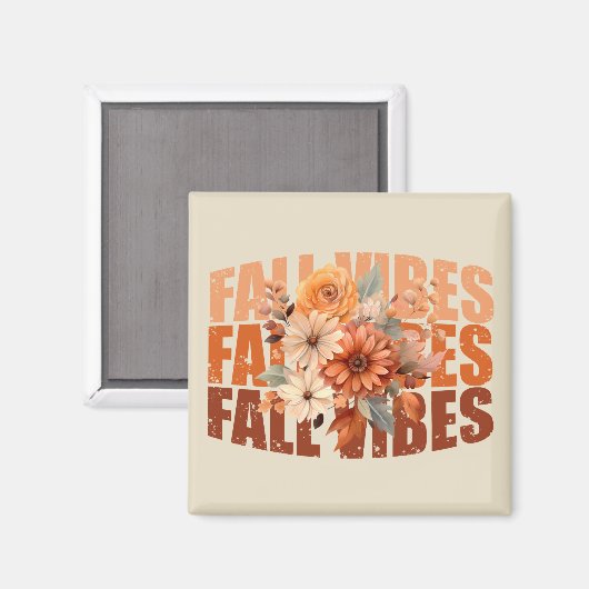 Retro Herfst vibes waterverf wilde bloemen bladere Magneet (Voorkant / Achterkant)