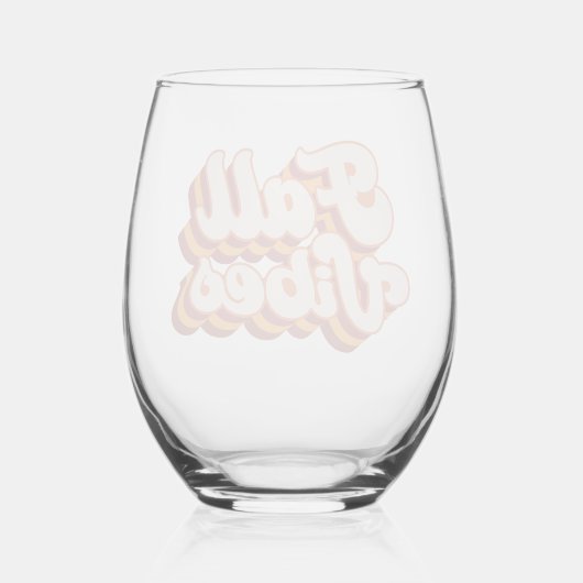 Retro Herfst Vibes Wijnglas Zonder Voet (Achterkant)