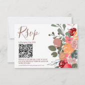 Retro herfst waterverf foto QR bruiloft RSVP (Voorkant)