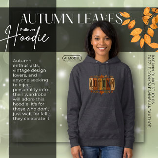 Retro Herfstbladeren Volwassenen Pullover Hoodie