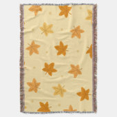 Retro herfstbladpatroon deken (Voorkant Verticaal)