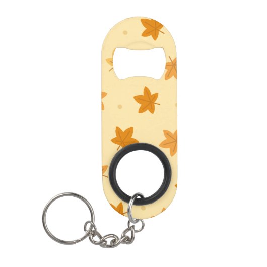 Retro  herfstbladpatroon mini flessenopener (Voorkant)