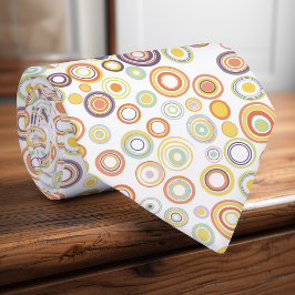 Retro Herfstcirkels Stropdas