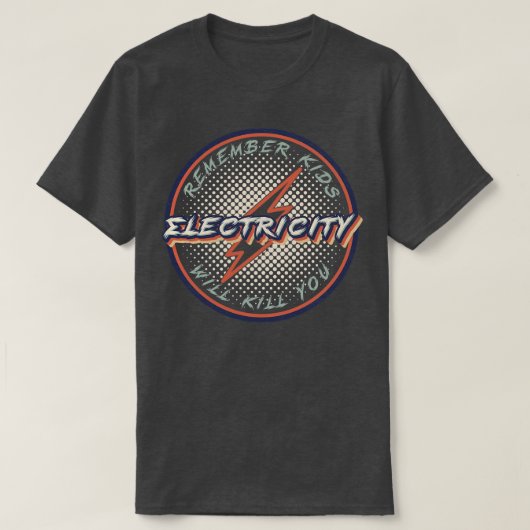 Retro  herinnert zich dat Kinder elektriciteit zal T-shirt (Design voorkant)