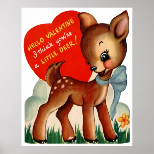 Retro hert Holiday Valentijn poster (Voorkant)