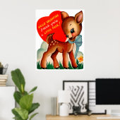 Retro  hert Holiday Valentijn poster (Thuiskantoor)