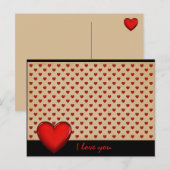 Retro-Herzen - Ik hou van je * Briefkaart (Voorkant / Achterkant)