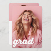 RETRO HET AFSTUDEREN COLLEGE Twee Foto AFSTUDEREN Aankondiging (Voorkant / Achterkant)