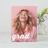 RETRO HET AFSTUDEREN COLLEGE Twee Foto AFSTUDEREN Aankondiging (Staand voorkant)