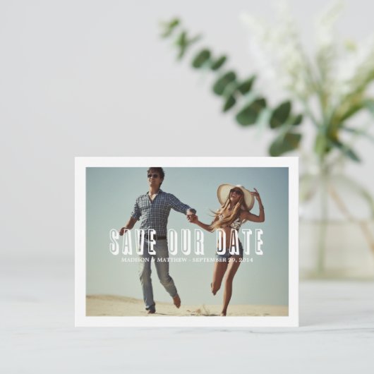 retro | Het Briefkaart Datum opslaan (Staand voorkant)