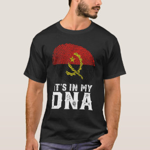 Retro Het is in mijn DNA Fingerprint Angola vlag T-shirt