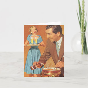 Retro Het koppel dat samen feesten blijft samen Kaart