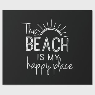 Retro Het strand is mijn geluksplek Funny zomer Be Cadeaupapier