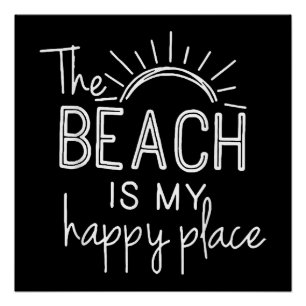 Retro Het strand is mijn geluksplek Funny zomer Be Perfect Poster