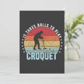 Retro het vergt bakken om Croquet te spelen Kaart (Staand voorkant)