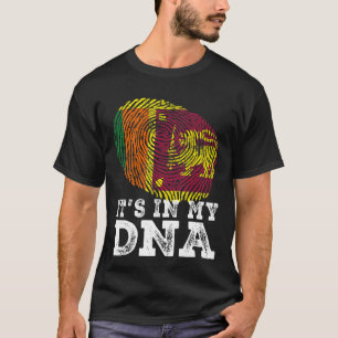 Retro het zit in mijn DNA Sri Lanka vlag vingerafd T-shirt