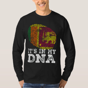 Retro het zit in mijn DNA Sri Lanka vlag vingerafd T-shirt