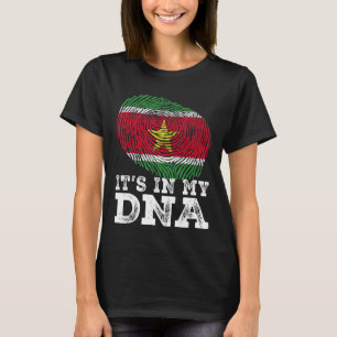 Retro het zit in mijn DNA Suriname vlag vingerafdr T-shirt