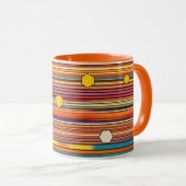 Retro Hexagon Stripes Café Mug | Peigne (Devant droit)